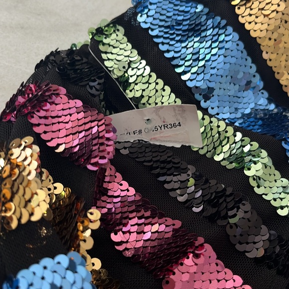 NWT B. Darlin Striped Sequin and Mesh Dress Size 7/8 - Picture 4 of 6